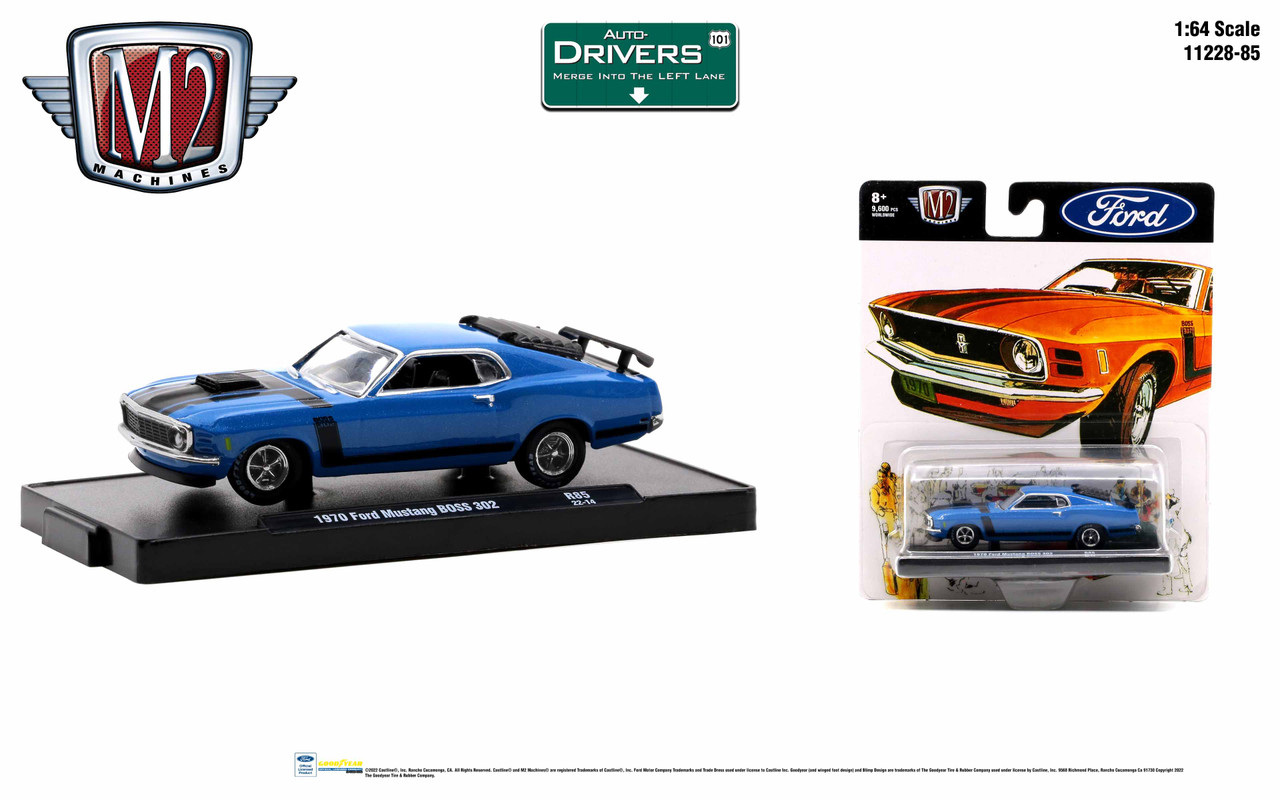 M2 Machines Auto-Drivers 1:64 R85 1970 Ford Mustang Boss 302